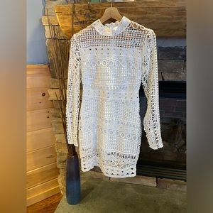 White Lace Bohemian Dress Size S